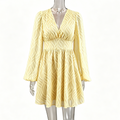 Gentle V-neck textured dress